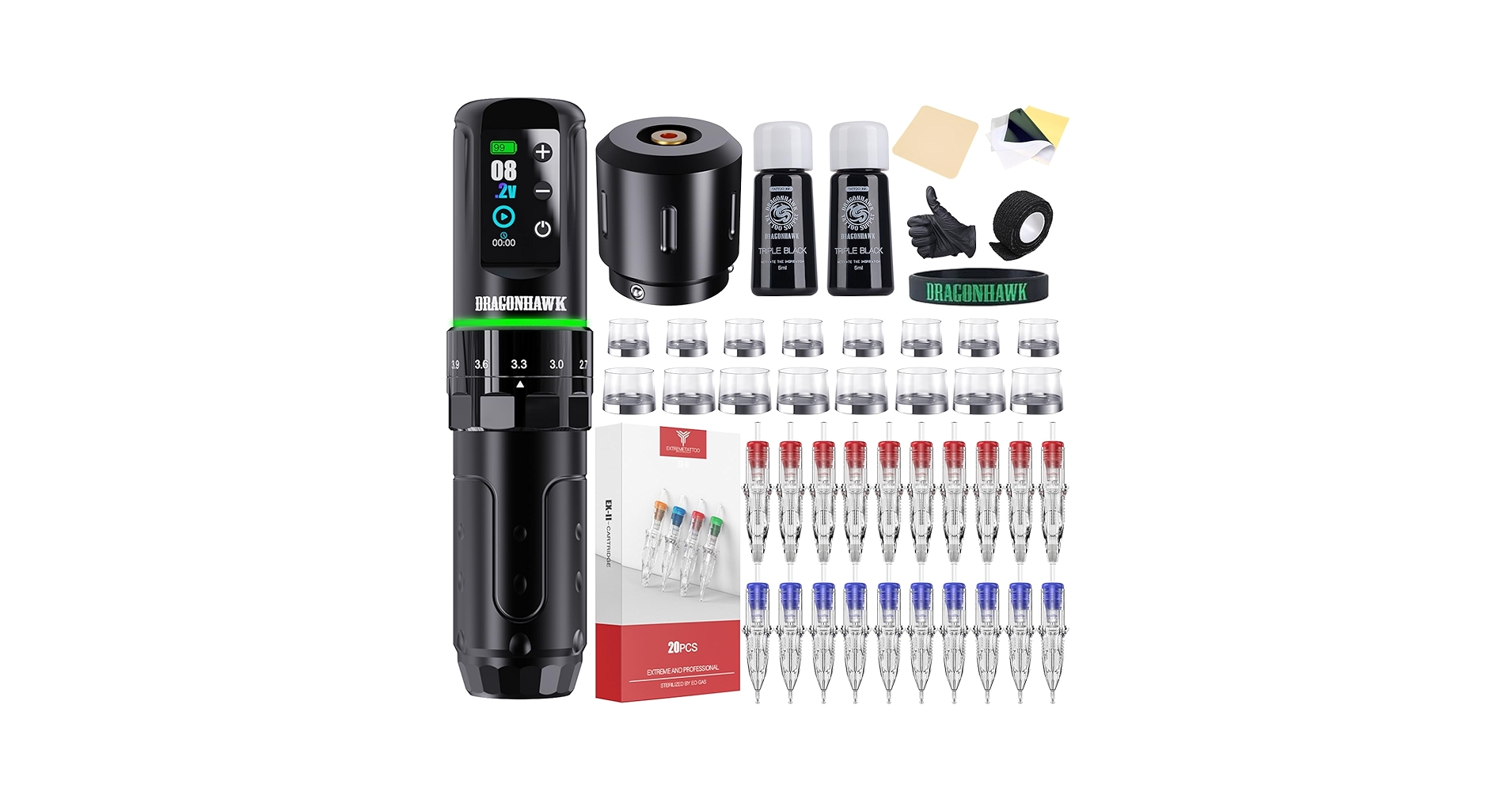 Dragon hawk Ford3 タトゥーマシン Amazon | Dragonhawk L3 タトゥーマシンキット - ワイヤレス